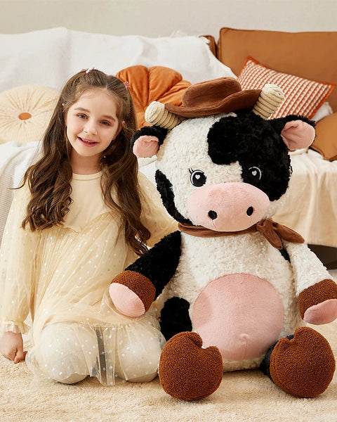 Giant Cow Stuffed Animal Plush Toy,30 Inches Large Big Jumbo Soft Toys, Huge Size Cute Fluffy Plushy Fat Oversized Plushie
