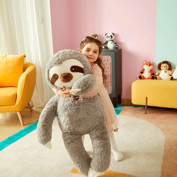 Large Sloth Stuffed Animal Plush Bradypode Toy for Children (Gray, 30 inches)