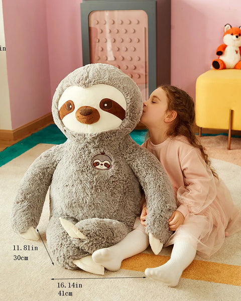 Large Sloth Stuffed Animal Plush Bradypode Toy for Children (Gray, 30 inches)
