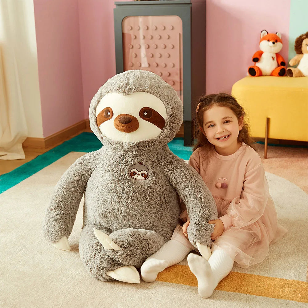 Large Sloth Stuffed Animal Plush Bradypode Toy for Children (Gray, 30 inches)