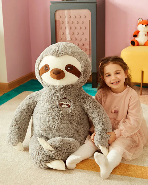 Large Sloth Stuffed Animal Plush Bradypode Toy for Children (Gray, 30 inches)