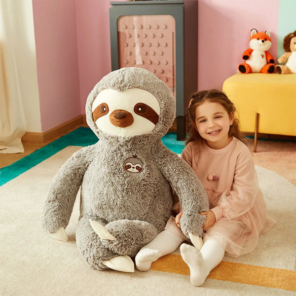 Large Sloth Stuffed Animal Plush Bradypode Toy for Children (Gray, 30 inches)