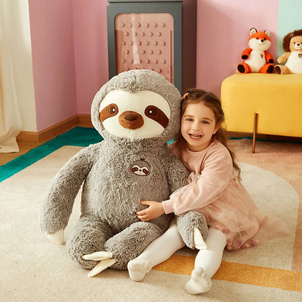 Large Sloth Stuffed Animal Plush Bradypode Toy for Children (Gray, 30 inches)