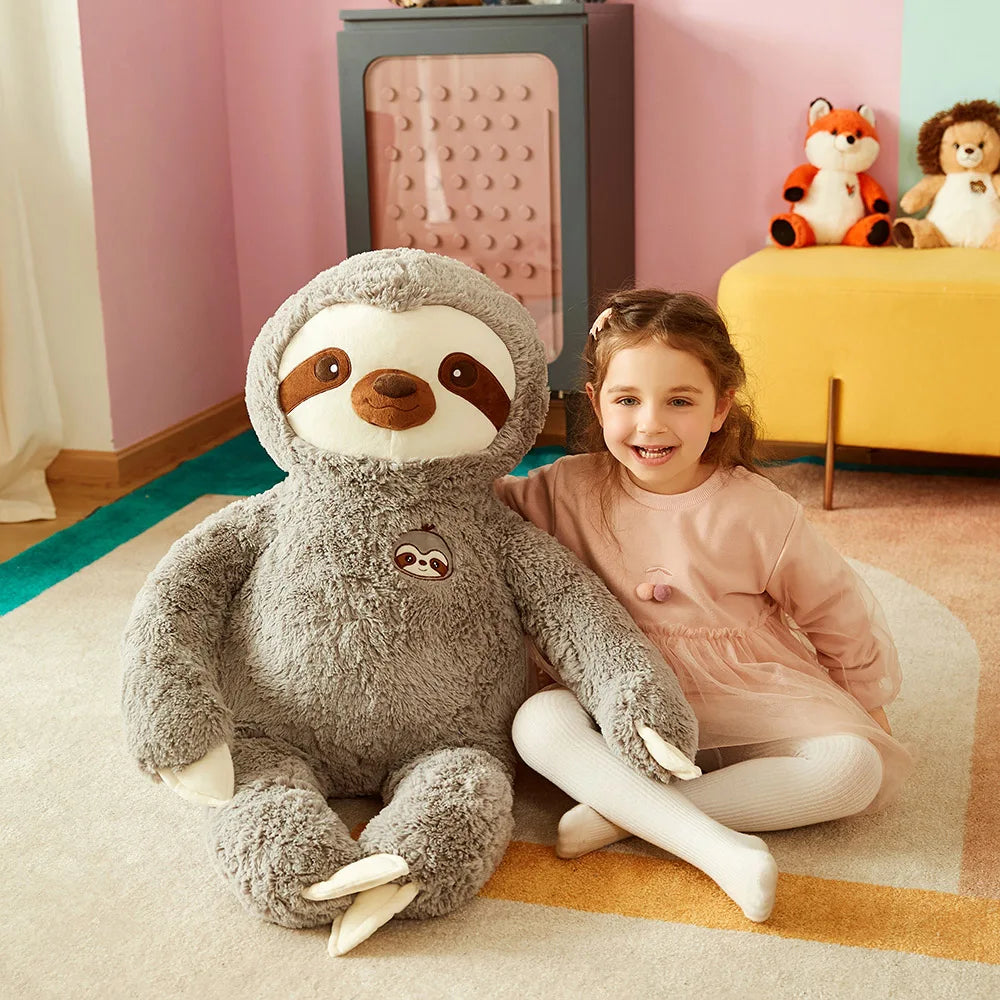 Large Sloth Stuffed Animal Plush Bradypode Toy for Children (Gray, 30 inches)