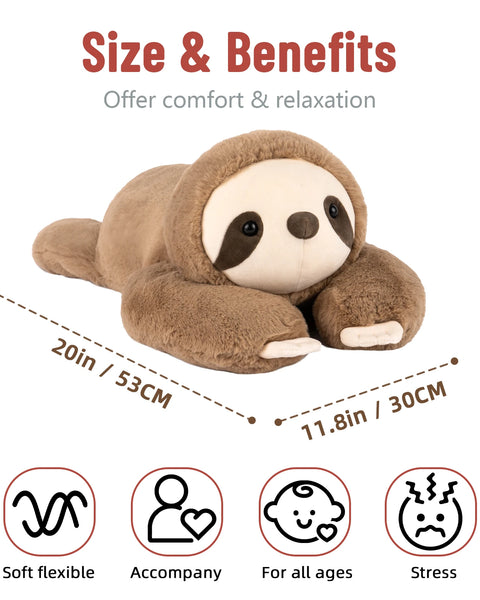 Niuniu Daddy 3.3lb Weighted Sloth Stuffed Animals Large Plush Pillow for Kids Adults 20in CuteToy Gifts Presents for Valentine