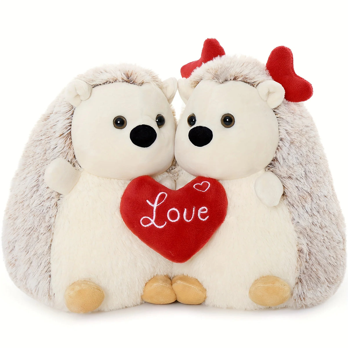 12in Hedgehog  Stuffed Animal With Heart Ears, Love You Heart, Valentine Day Plush Gift For Girlfriend, Boyfriend, Kids
