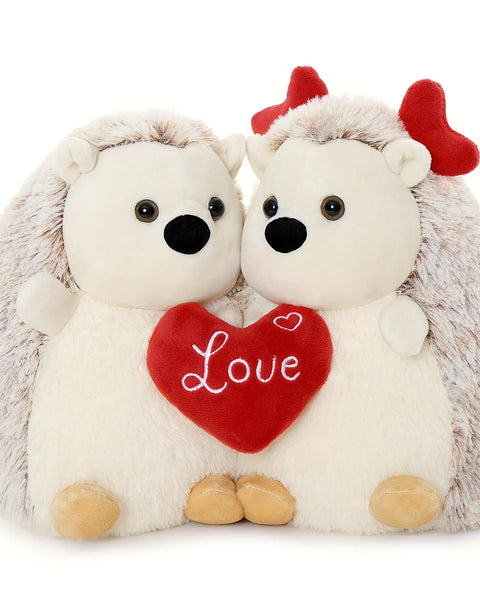 12in Hedgehog  Stuffed Animal With Heart Ears, Love You Heart, Valentine Day Plush Gift For Girlfriend, Boyfriend, Kids