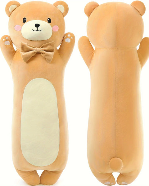 Brown 36.2in Long Polyester Throw Pillow, Body Pillow For Kids And Adults, Teddy Bear Plush Gift For Girls Boys