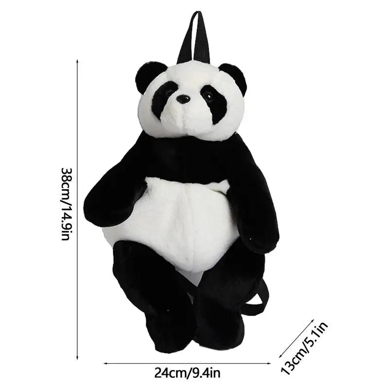 Bear Backpack Shoulder Backpack Panda Ajustable Bag Plush Fabric Stuffed Animal Backpack For Toys Food Pencils Small Books Fruit