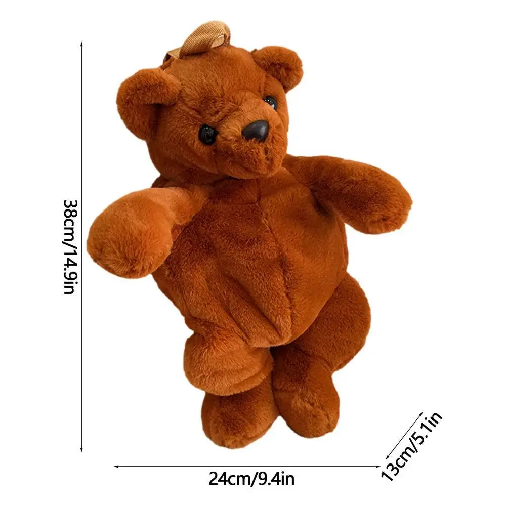 Bear Backpack Shoulder Backpack Panda Ajustable Bag Plush Fabric Stuffed Animal Backpack For Toys Food Pencils Small Books Fruit